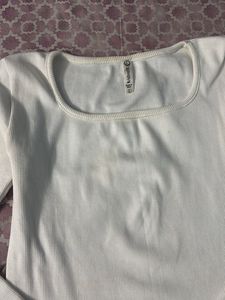 Square Neck White Top