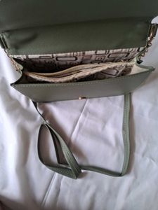 Sage Green Quilted Crossbody Bag
