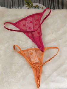 Pink And Orange Polka Dots Thongs