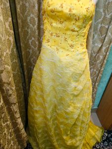 Stunning Yellow Strapless Gown