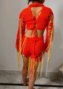 Handmade Crochet Dresses With Matching Bag