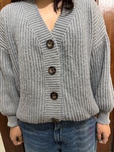 Cozy Gray Knit Cardigan