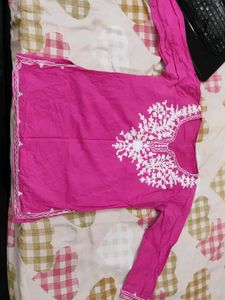 Pink Embroidered Kurta