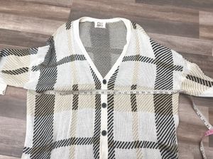 Plaid Knit Cardigan