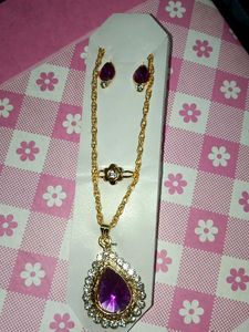 Purple Jewel Necklace Set