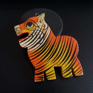 Hand-painted Wooden tiger pendant
