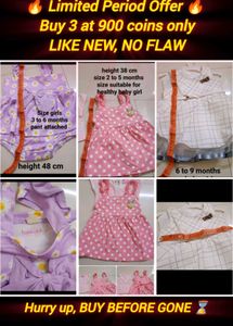 Limited Time Sale 💰Baby Girl 3 Dresses Wit Freebe