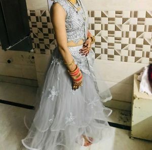 designer  crop top and duppata