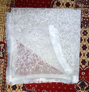 ✨Elegant White Embroidered Dupatta✨