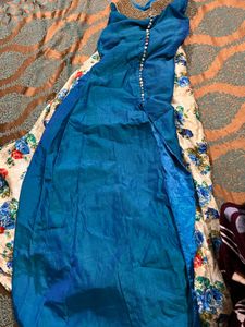 Elegant Blue & Floral Kurta Set