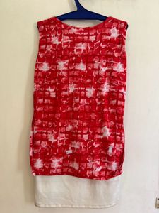 Red &amp; White Sleeveless Top