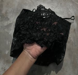 Black Faux Leather Corset Top