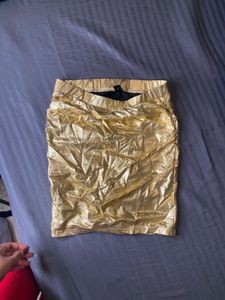 Gold Metallic Mini Skirt