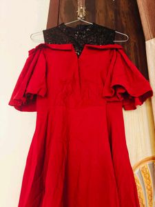 Ruffle Sleeves Party Wear Dress