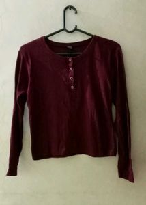 Burgundy Long Sleeve Top