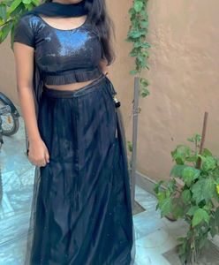 Black Colour Lengha For Women