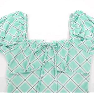 Mint Checkered  Mini dress