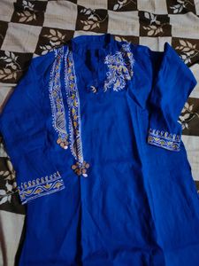 Blue Embroidered Kurta
