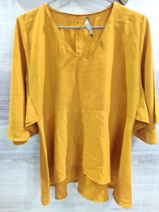 Zara Basic Peplum Top With Frilled Sleeves