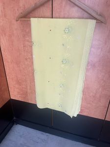 New embroidered lemon yellow dupatta