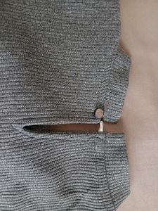 Gray Ribbed Knit Top