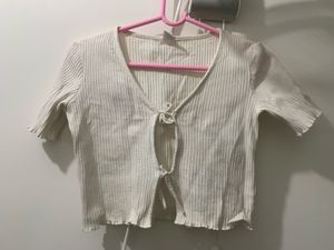 Tie-Front Ribbed Top