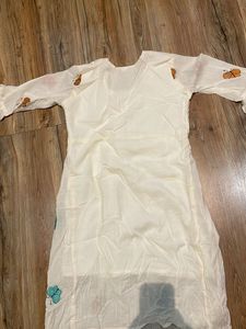 Butterfly Print White Dress