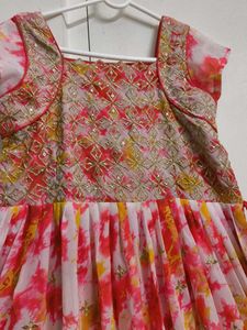 Tie-Dye Embellished Long Frock