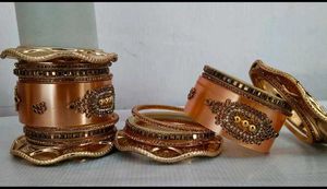 Elegant Gold-Toned Traditional Bangles Set