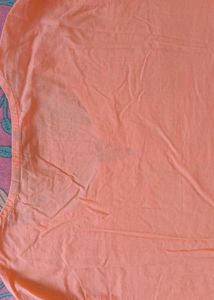 Peach Embroidered Cotton Kurta