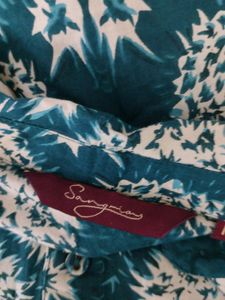 Dark Sea Green Cream Print Kurtas (Women&#39;s)