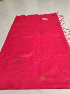 Pink silk cotton saree