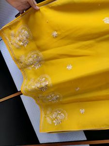 Yellow embroidery Kurta And Salwar