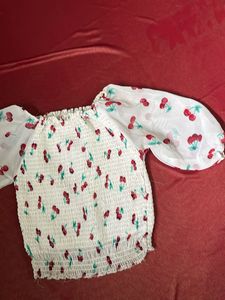 Cherry Print Crop Top