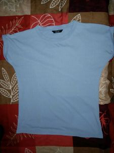 Light Blue Ribbed Tee