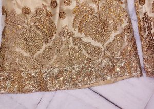 Golden Squnce Net Frock