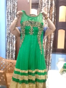 Ethnic Anarkali Suit (Silk And Net Material)