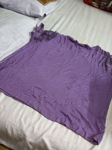 Purple Lace Sleeve Top