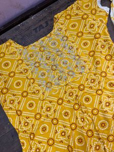 Yellow Printed Kurta Set