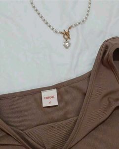 Urbanic Brown One Shoulder Crop Top