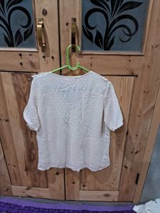 Lace Collar Blouse &amp; Green Skirt