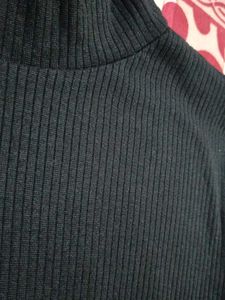 Black high neck ribbed top
