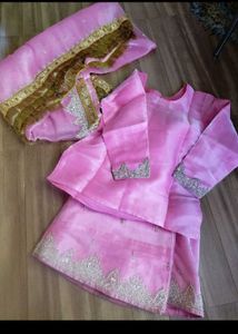 Pink Lahnga Kurti with Dupatta