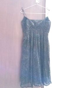 Black Strapped Polka-dot Dress