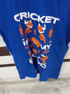 Blue Cricket Graphic T-Shirt