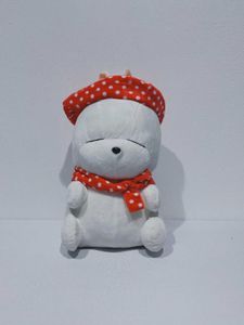 Cute Plushie with Polka Dot Scarf & Beret