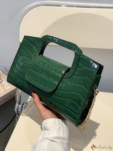 Crocodile Embossed Square Bag Handbag
