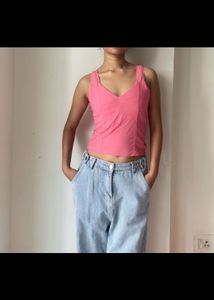 Pink Cute Crop Top