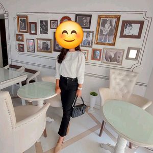 white Korean formal top