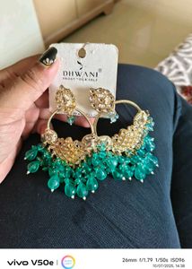 combo of 2 Stylish Beaded Hoop Earrings
